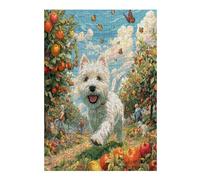 West Highland White Terrier 300 Pcs Jigsaw Puzzle Bundle Cute Animal Pets Puzzle for Adults Teens 14+ Fun Family Game Mindful Activity Spring Gift Precision Cut Board 300 PCS