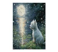 West Highland White Terrier 300 Pcs Jigsaw Puzzles Cute Animal Pets Puzzles for Adults Teens Fun Family Game Team Building Stress Reducing Autumn Durable Cardboard 300 PCS