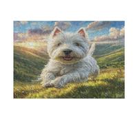 West Highland White Terrier 300 Piece Complete Jigsaw Puzzle Set Cute Animal Pets Teens Beginners Educational Challenge Puzzle Fans Group Play Anniversary Quality Material 300 PCS
