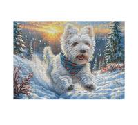West Highland White Terrier 300 Piece Jigsaw Puzzle Animal Pet Wildlife For Men Educational Decompression Adults Anxiety Memory Care Mothers Valentines Gift Sturdy Paperboard 300 PCS