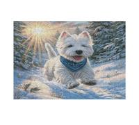 West Highland White Terrier 300 Piece Jigsaw Puzzle Cute Animal Pets For Men Educational Decompression Adults Anxiety Memory Care Mothers Valentines Gift Sturdy Paperboard 300 PCS