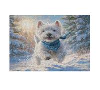 West Highland White Terrier 300 Piece Jigsaw Puzzle Cute Animal Pets For Men Educational Decompression Adults Anxiety Memory Care Mothers Valentines Gift Sturdy Paperboard 300 PCS