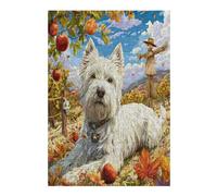 West Highland White Terrier 300 Piece Jigsaw Puzzle for Adults Cute Animal Pets Jigsaw Creative Gift for Loved Ones Family Activity Challenging Design Stress Relief Pastime 300 PCS