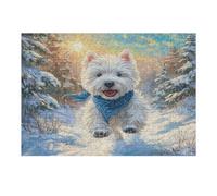 West Highland White Terrier 300 Piece Jigsaw Puzzle for Adults Cute Animal Pets Jigsaw Weekend Parent Activity After Work Stress Relief Vibrant Artwork Home Wall 300 PCS