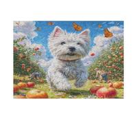 West Highland White Terrier 300 Piece Jigsaw Puzzle for Adults Cute Animal Pets Snow Day Activity Indoor Fun No Dust Pieces Great Gift for Neighbors 300 PCS