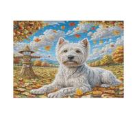 West Highland White Terrier 300 Piece Jigsaw Puzzle for Adults Teens Bedroom Wall Art Sleep Aid Calming Design Great Gift for Insomnia Sufferers 300 PCS