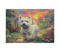 West Highland White Terrier 300 Pieces Jigsaw Puzzle Cute Animal Pets For Men Educational Decompression Adults Anxiety Memory Care Mothers Valentines Premium 300 PCS