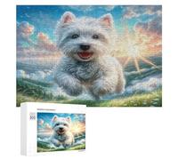 West Highland White Terrier 300Pc Jigsaw Puzzles Suitable Adults Children Cute Dog Pet Jigsaws Festive Gathering Family Bonding Whimsical Design Great Gift Loved Ones 300 PCS