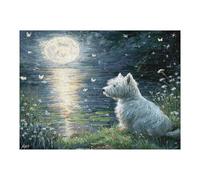 West Highland White Terrier 500 Pcs Jigsaw Puzzle Bundle Cute Animal Pets Family Puzzle Lovers Fun Family Game Mindful Activity Spring Gift Precision Cut Cardboard 500 PCS