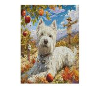 West Highland White Terrier 500 Piece Jigsaw Puzzle for Adults Cute Animal Pets Jigsaw Creative Gift for Loved Ones Family Activity Challenging Design Stress Relief Pastime 500 PCS