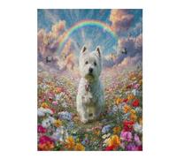 West Highland White Terrier 500 Piece Jigsaw Puzzle for Adults Cute Animal Pets Long Weekend Project Satisfying Challenge No Duplicate Pieces for Hobbyists 500 PCS