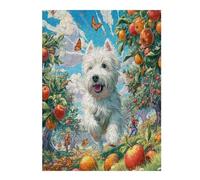 West Highland White Terrier 500 Piece Jigsaw Puzzle for Adults Cute Animal Pets Long Weekend Project Satisfying Challenge No Duplicate Pieces for Hobbyists 500 PCS