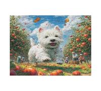 West Highland White Terrier 500 Piece Jigsaw Puzzle for Adults Cute Animal Pets Morning Coffee Companion Mindful Start Beautiful Artwork Ideal Birthday Present 500 PCS