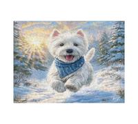 West Highland White Terrier 500 Piece Jigsaw Puzzle for All Ages Cute Animal Pets Idea Quality Time Cardboard Home Decor Accent 500 PCS