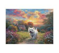 West Highland White Terrier 500 Piece Jigsaw Puzzle for All Ages Cute Animal Pets Idea Quality Time Cardboard Home Decor Accent 500 PCS
