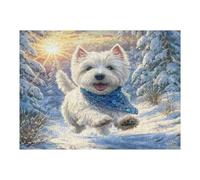 West Highland White Terrier 500 Pieces Jigsaw Puzzles Cute Animal Pets For Men Educational Decompression Adults Anxiety Memory Care Mothers Valentines Cardboard 500 PCS