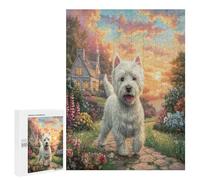 West Highland White Terrier 500Pc Jigsaw Puzzles All Ages Cute Animal Pets Jigsaws Festive Gift Idea Family Bonding Activity Whimsical Design Stress Relief Home Decor 500 PCS