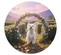 West Highland White Terrier A Thoughtful 1000pc Round Puzzle with Pet Dog, Ideal for Relaxation Corners, Great for Artistic Souls 1000pcs (67.5x67.5cm)