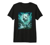 West Highland White Terrier Aurora Borealis Dog Moon Premium T-Shirt