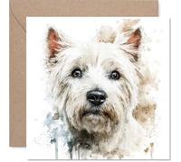 West Highland White Terrier Birthday Card for Men Women - Dog Breeds - Happy Birthday Card for Friend Son Dad Wife, 145mm Bday Greeting Cards