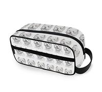 West Highland White Terrier Breed Dog Painting on White Women's Portable Makeup Bag with Side Handle, Zipper Cosmetic Bag, Men's Travel Cosmetic Bag, Toiletry Bag 10 x 4.5 x 4.9 inch