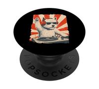 West Highland White Terrier DJ House Music Retro Dog Lover PopSockets Adhesive PopGrip