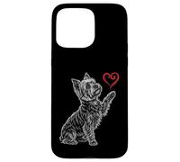 West Highland White Terrier Dog Art Holding Heart Valentines Case for iPhone 15 Pro Max