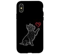 West Highland White Terrier Dog Art Holding Heart Valentines Case for iPhone X/XS