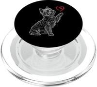 West Highland White Terrier Dog Art Holding Heart Valentines PopSockets PopGrip for MagSafe
