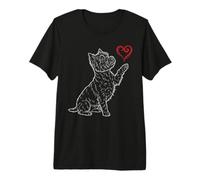 West Highland White Terrier Dog Art Holding Heart Valentines Premium T-Shirt