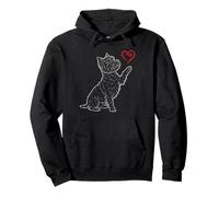 West Highland White Terrier Dog Art Holding Heart Valentines Pullover Hoodie