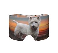 West Highland White Terrier Dogs Mountains White, Full Eye Covers Light Blocking Eye Mask Sleep Eye and Ear Muffs