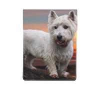 West Highland White Terrier Dogs Mountains White, PU Leather Laptop Sleeve, Notebook Bag Laptop Case Sleeve Tablet Briefcase