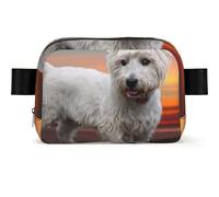 West Highland White Terrier Dogs Mountains White, Square Waist Bag Travel Bum Bag Casual Chest Bag Fanny Pack for Men Women