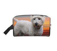 West Highland White Terrier Dogs Mountains WhiteLarge Capacity Cosmetic Organizer，Travel Makeup Bag for Women