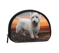 West Highland White Terrier Dogs Mountains WhiteSmall Makeup Sanitary Napkin Storage Bag,Women's Cosmetic Coin Purse