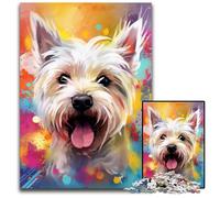 West Highland White Terrier Jigsaw Puzzle 1000 Pieces Impossible Jigsaw Puzzles for Adults Perfect for Teenagers & Collectors, Ideal Home Decor & Travel Gift 26X38CM/10.23x14.96inch