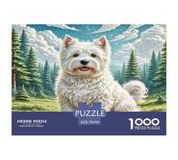 West Highland White Terrier Jigsaw Puzzles 1000 Pieces for Adults Educational Games Puzzle for The Whole for Women Home Decoration 100% Recvcled Cardboard 70x50cm/1000pcs