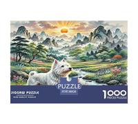 West Highland White Terrier Jigsaw Puzzles 1000 Pieces for Adults Puzzle Game for The Whole for Women Home Decoration 100% Recvcled Cardboard 38x26cm/1000pcs
