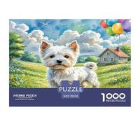 West Highland White Terrier Jigsaw Puzzles 1000 Pieces for Adults Puzzle Game for The Whole for Women Home Decoration 100% Recvcled Cardboard 70x50cm/1000pcs