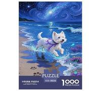 West Highland White Terrier Jigsaw Puzzles for Adult Challenging Puzzle Games Difficult Challenges 1000 Piece Difficult Hard Jigsaw Puzzles for Man And Woman with Letters on Back 38x26cm/1000pcs