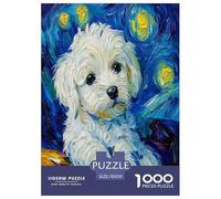 West Highland White Terrier Jigsaw Puzzles for Adult Difficult Challenges 1000 Piece Difficult Hard Jigsaw Puzzles for Man And Woman with Letters on Back 70x50cm/1000pcs