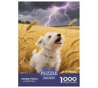 West Highland White Terrier Jigsaw Puzzles for Adult Difficult Challenges 1000 Pieces Difficult Hard Jigsaw Puzzles for Man And Woman with Letters on Back 70x50cm/1000pcs
