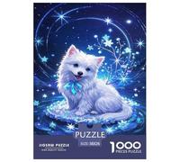 West Highland White Terrier Jigsaw Puzzles for Adult Educational Game Difficult Challenges 1000 Pieces Difficult Hard Jigsaw Puzzles for Man And Woman with Letters on Back 38x26cm/1000pcs