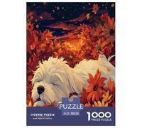 West Highland White Terrier Jigsaw Puzzles for Adults Difficult Challenges 1000 Piece Difficult Hard Jigsaw Puzzles for Man And Woman with Letters on Back 38x26cm/1000pcs