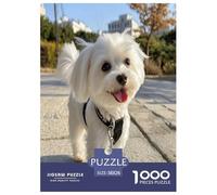 West Highland White Terrier Jigsaw Puzzles for Adults Educational Game Difficult Challenges 1000 Pieces Difficult Hard Jigsaw Puzzles for Man And Woman with Letters on Back 38x26cm/1000pcs
