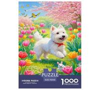 West Highland White Terrier Jigsaw Puzzles for Adults The Impossible Challenge 1000 Pieces Difficult Hard Jigsaw Puzzles for Man And Woman with Letters on Back 70x50cm/1000pcs