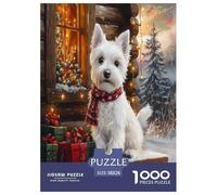 West Highland White Terrier Jigsaw Puzzles for Adults The Impossible Challenge 1000 Pieces Difficult Hard Jigsaw Puzzles for Man And Woman with Letters on Back 38x26cm/1000pcs