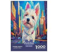 West Highland White Terrier Jigsaw Puzzles for Adults The Impossible Challenge 1000 Pieces Difficult Hard Jigsaw Puzzles for Man And Woman with Letters on Back 70x50cm/1000pcs