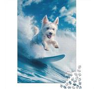 West Highland White Terrier Jigsaw Puzzles Puzzle for Adults Kids. 1000 Piece Great Gifts Challenge Toy Educational Games Home Decoration for Educational Games Gifts 1000pcs (75x50cm)